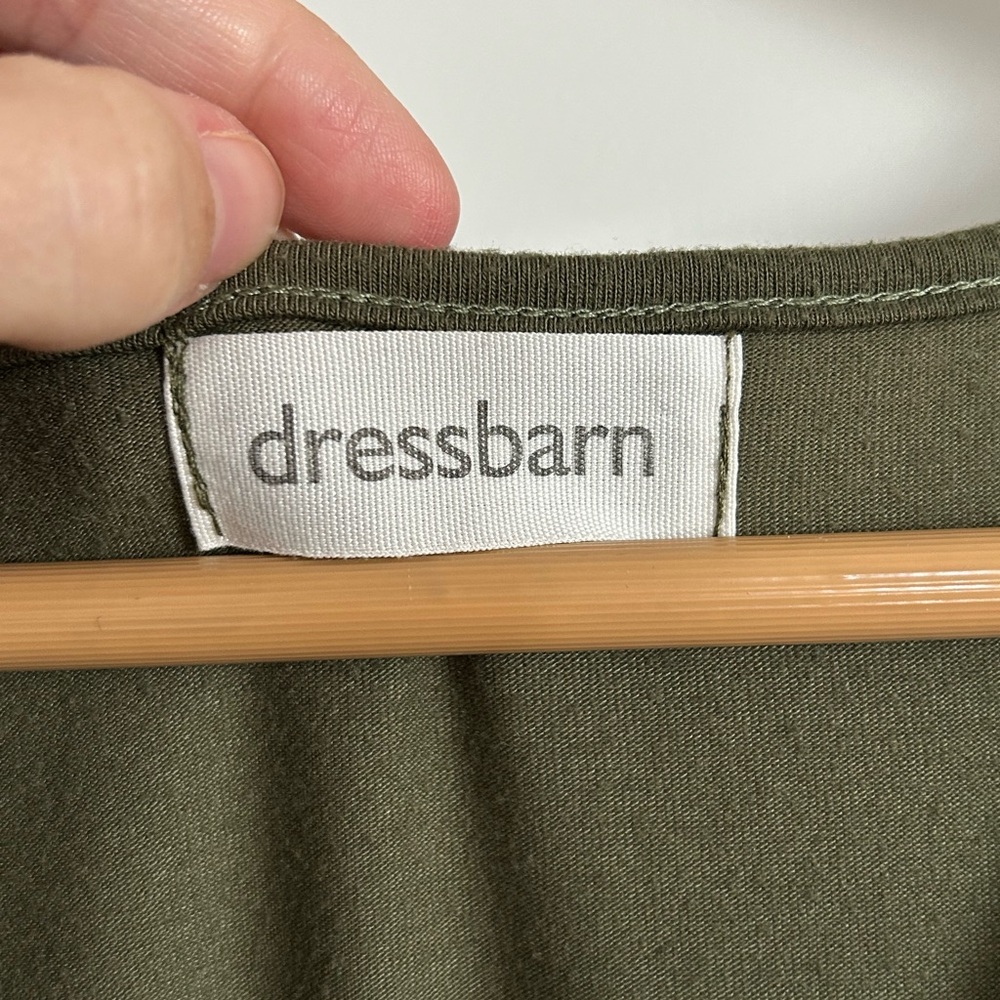 dressbarn Olive Green High Low Dress with tie front - Picture 4 of 5